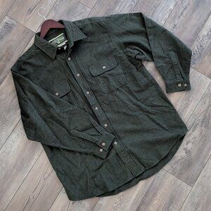 Field & Stream 100% Cotton Rugged Flannel Shirt Army Green XL Outdoor Fishing